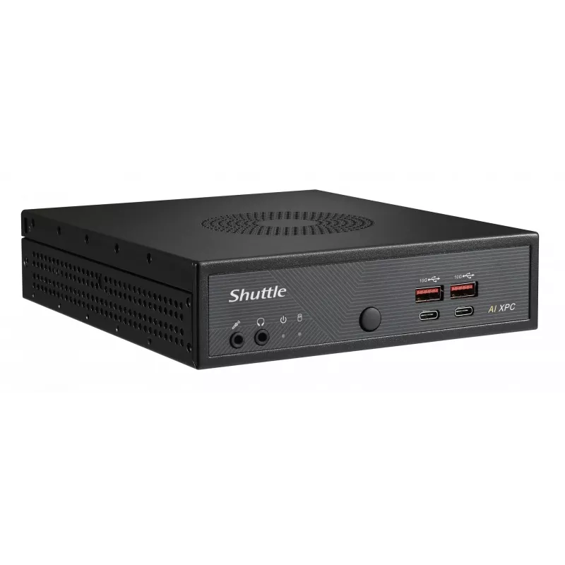 Shuttle Slim AI PC DN11H7 Intel Core Ultra 7 155H, grafica Intel Arc, 2xHDMI, 2x DP, 4x 2.5 Gbit LAN, VESA, funzionamento continuo 24/7