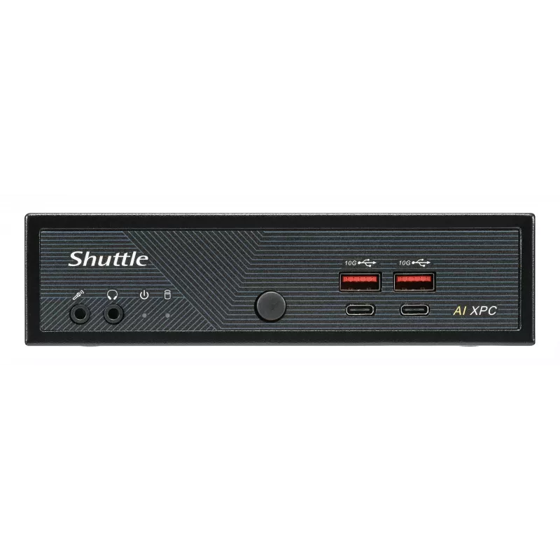 Shuttle Slim AI PC DN11H9 Intel Core Ultra 9 185H, grafica Intel Arc, 2xHDMI, 2x DP, 4x 2,5 Gbit LAN, VESA, funzionamento continuo 24/7