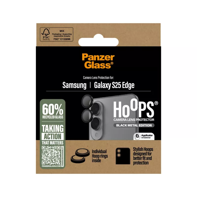PanzerGlass ® Hoops® protezione lenti fotocamera nero Samsung S25 Edge