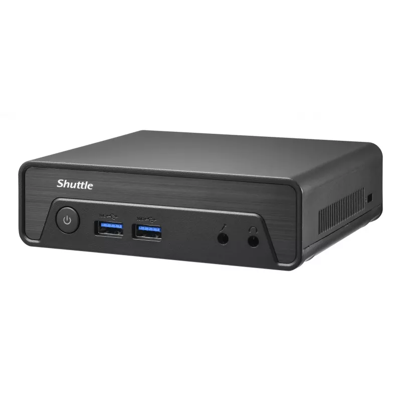 Shuttle Nano PC NE10N, Intel N 100, 1x HDMI, 1x DP, 6x USB, 1x LAN, senza ventola, funzionamento continuo 24/7, incl. VESA