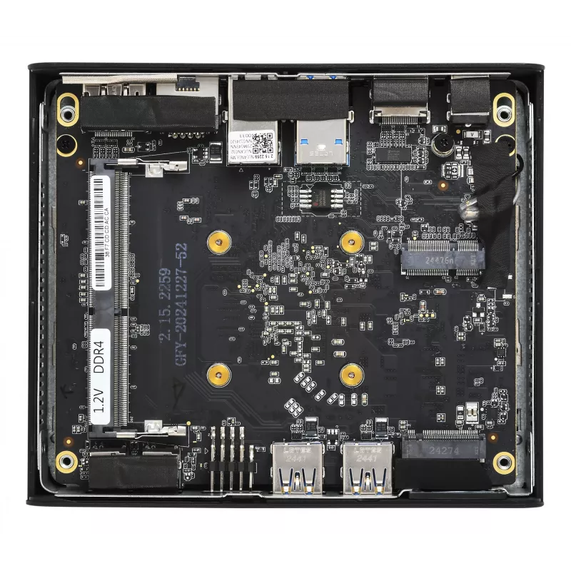 Shuttle Nano PC NE10N, Intel N 100, 1x HDMI, 1x DP, 6x USB, 1x LAN, senza ventola, funzionamento continuo 24/7, incl. VESA