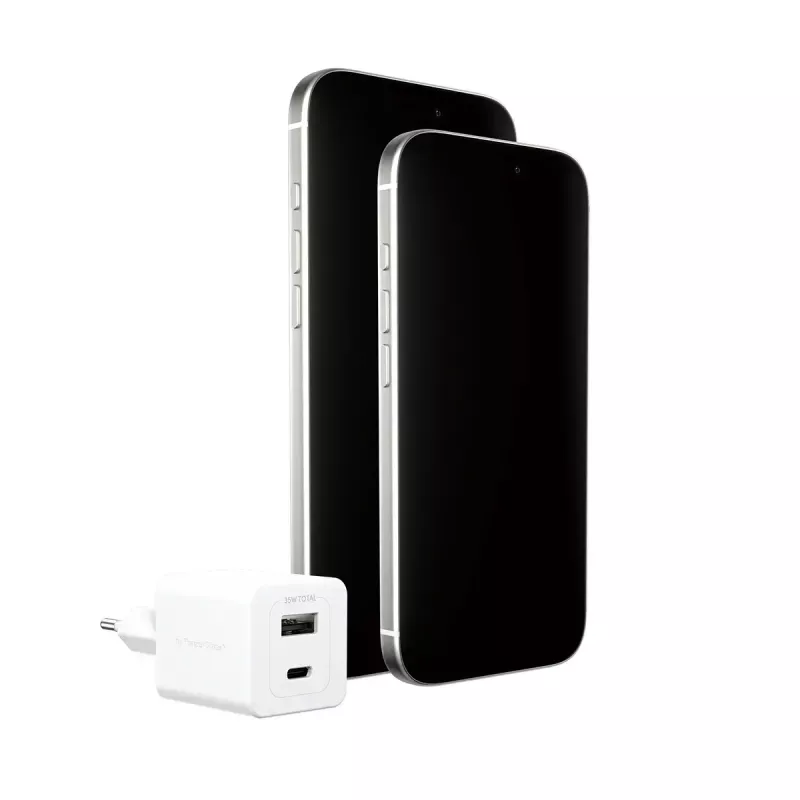 PanzerGlass empower™ by ® Turbo 35W caricabatterie incl. USB-C + USB-A | spina EU | bianco argento