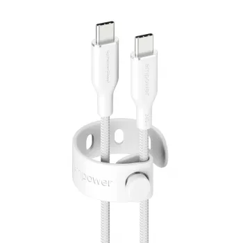 PanzerGlass empower™ by ® Racing cavo USB-C a USB-C 240W | USB 2.0 | 2 m | bianco argento