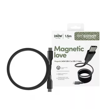PanzerGlass empower™ by ® Magnetic cavo USB-C a USB-C 240W | USB 2.0 | 1,5 m | Space Black