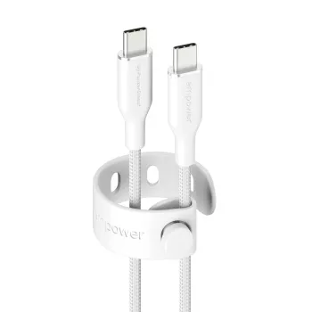 PanzerGlass empower™ by ® Racing cavo USB-C a USB-C 60W | USB 2.0 | 2 m | bianco argento