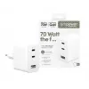PanzerGlass empower™ by ® Turbo 70W caricabatterie multiplo incl. 2 x USB-C + USB-A | spina EU | bianco argento