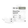 PanzerGlass empower™ by ® Turbo 45W caricabatterie incl. 2 x USB-C | spina EU | bianco argento