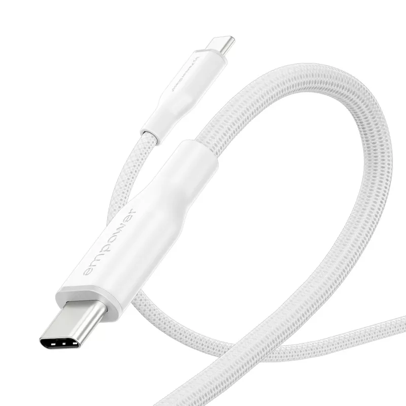 PanzerGlass empower™ by ® Racing cavo USB-C a USB-C 60W | USB 2.0 | 1,2 m | bianco argento