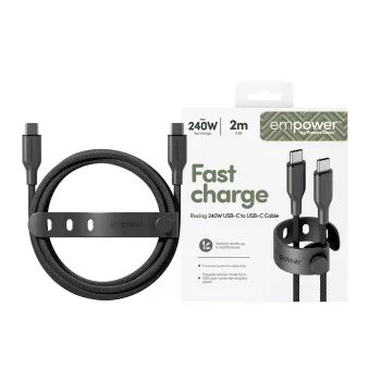 PanzerGlass empower™ by ® Racing cavo USB-C a USB-C 240W | USB 2.0 | 2M | Space Black