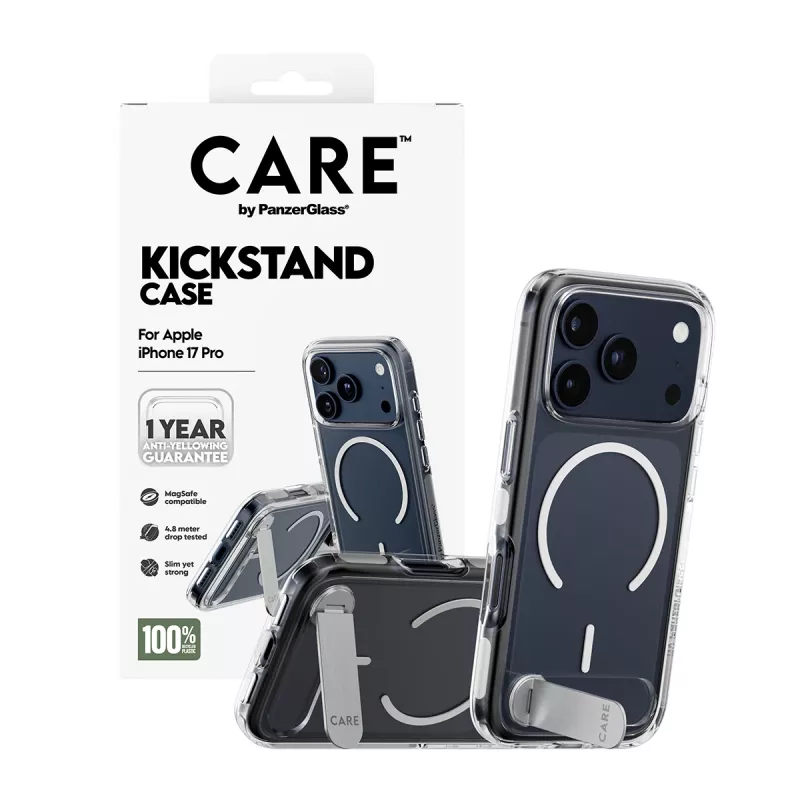 PanzerGlass CARE™ by ® Custodia trasparente con Supporto e MagSafe iPhone 17 Pro