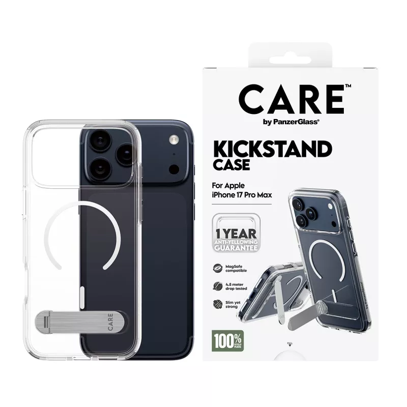 PanzerGlass CARE™ by ® Custodia Trasparente con Kickstand e MagSafe iPhone 17 Pro Max
