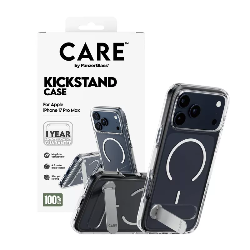 PanzerGlass CARE™ by ® Custodia Trasparente con Kickstand e MagSafe iPhone 17 Pro Max