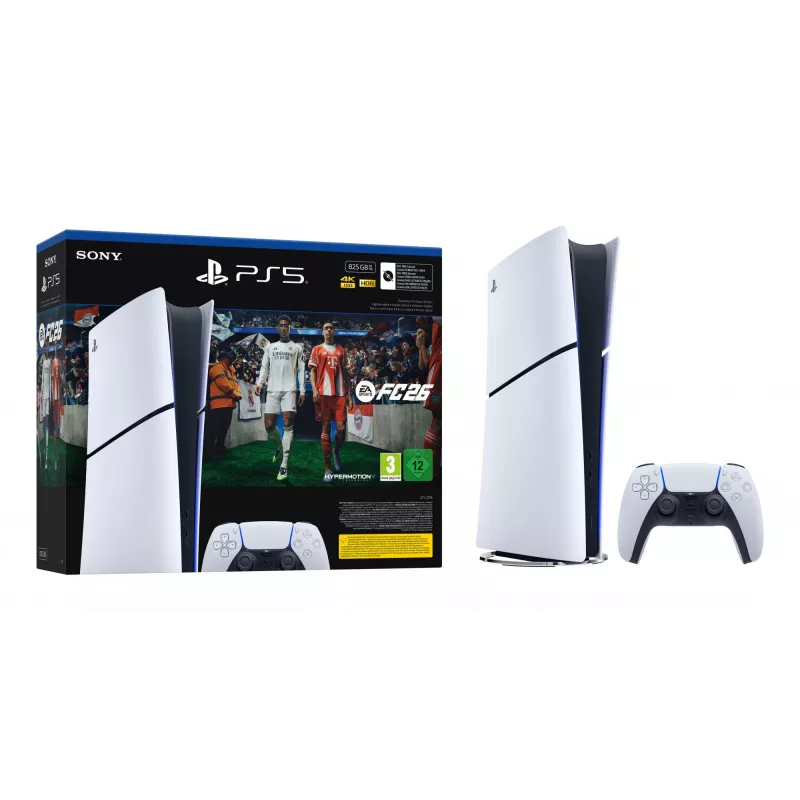 Sony PlayStation 5 Digital + EA Sports FC 26 Bundle 825 GB Wi-Fi Nero, Bianco
