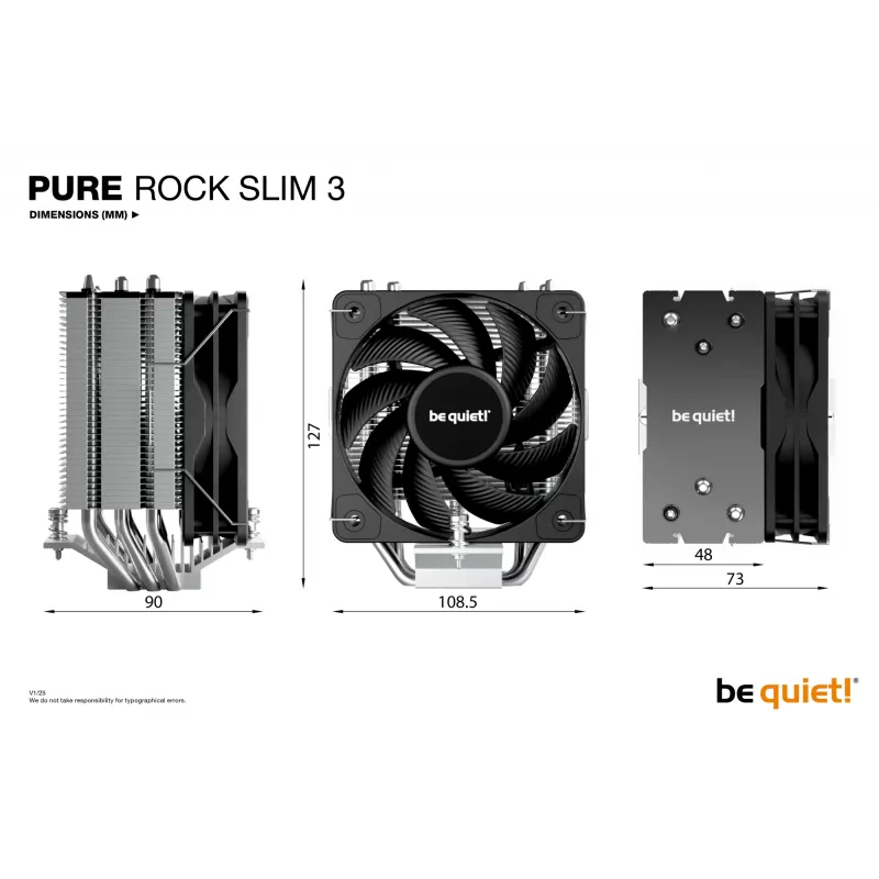 be quiet Pure Rock slim 3 Dissipatore ad aria per processore 10 cm Argento 1 pezzo