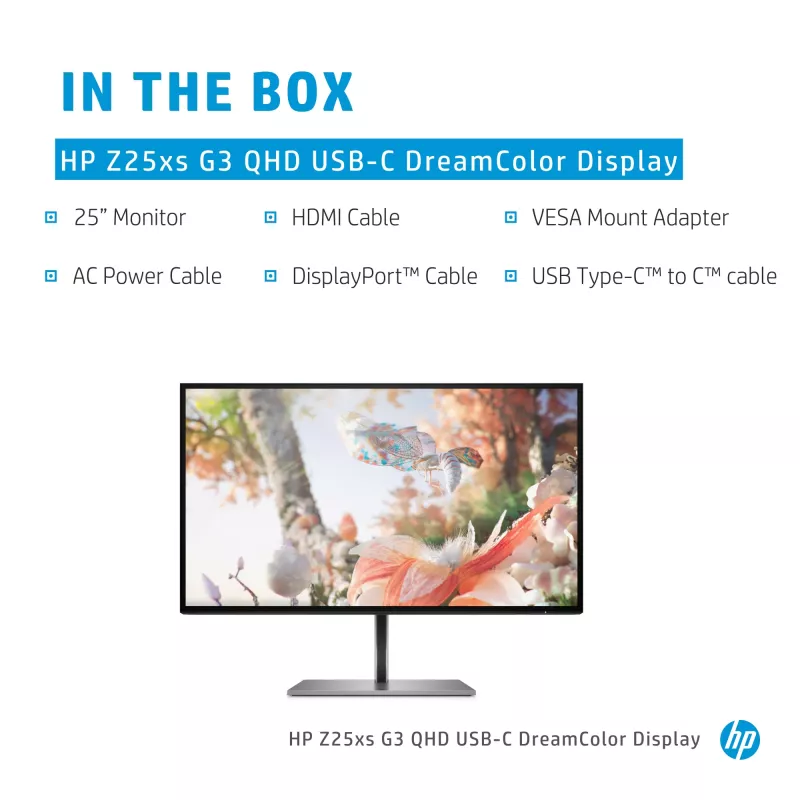 Monitor per computer HP Z25xs G3 63,5 cm (25 inch) 2560 x 1440 pixel Quad HD nero