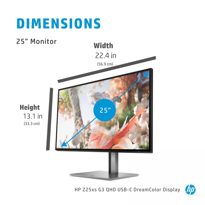 Monitor per computer HP Z25xs G3 63,5 cm (25 inch) 2560 x 1440 pixel Quad HD nero