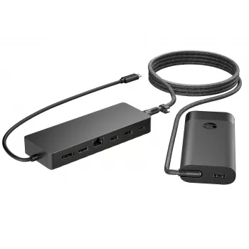 Hub USB-C e caricabatterie per laptop HP 9H0H9AA#ABB design compatto, connettività versatile