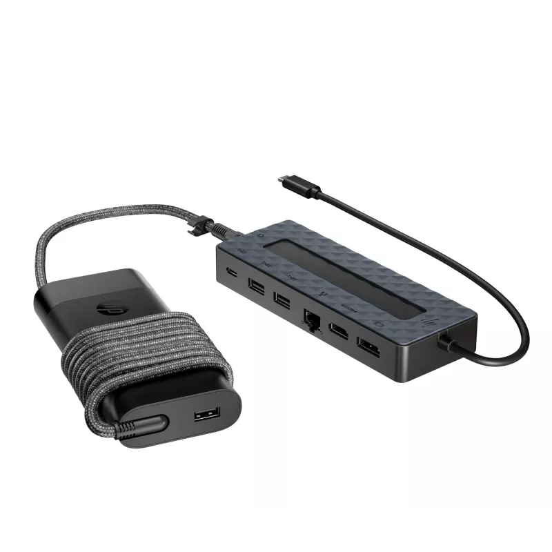Hub USB-C e caricabatterie per laptop HP 9H0H9AA#ABB design compatto, connettività versatile