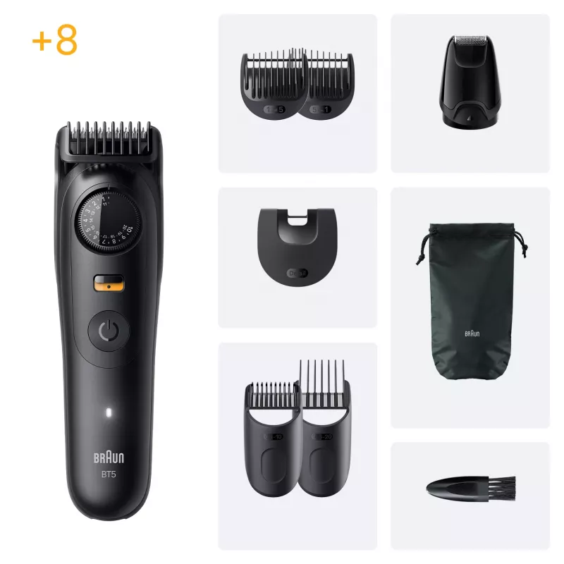 Rifilatore barba Braun BeardTrimmer 5 BT5560 batteria ricaricabile 40 2 cm bagnato e asciutto nero
