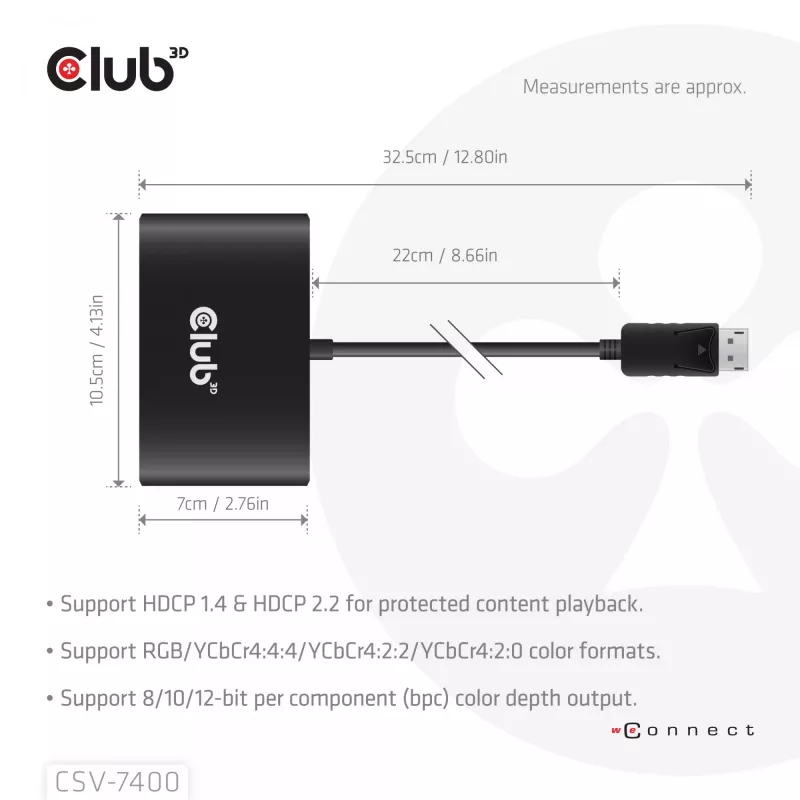 Hub CLUB3D Quad DisplayPort™ – 4 x risoluzione 4K @ 30Hz, supporto MST