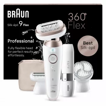 Braun Silk-épil 9 Flex 9-360 3D 40 pinzette rosa, bianco
