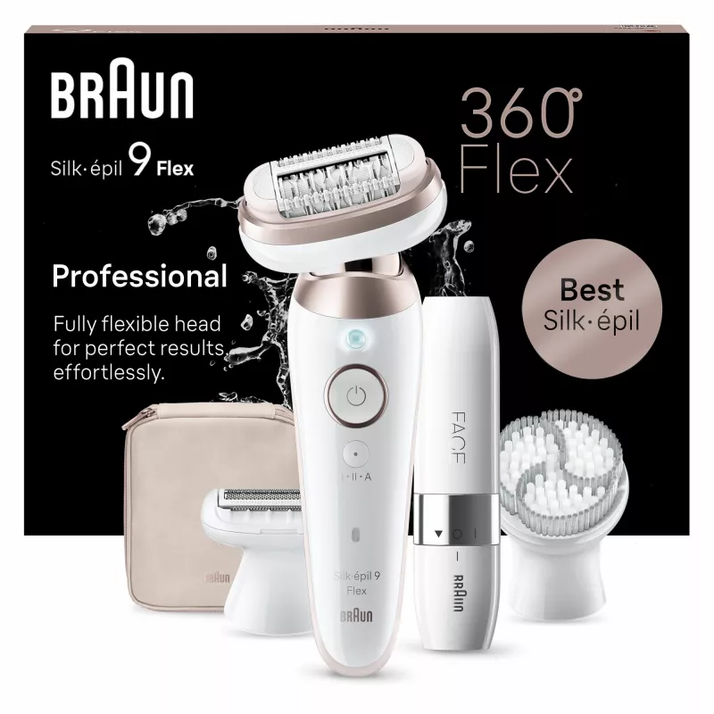 Braun Silk-épil 9 Flex 9-360 3D 40 pinzette rosa, bianco
