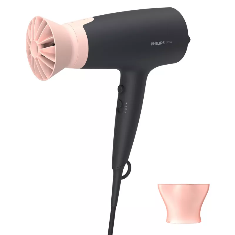 Philips 3000 series BHD350/10 asciugacapelli, DC, nero, rosa, anello appendi, 1,8 m, 2100 W, 220 - 240 V