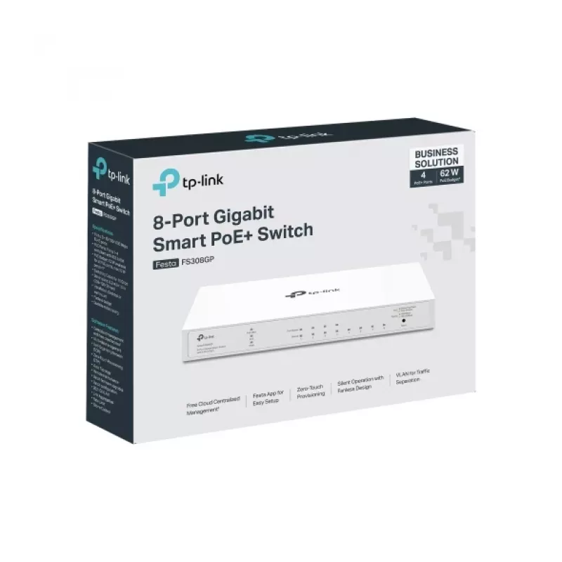 TP-Link FESTA FS308GP switch di rete gestito Gigabit Ethernet (10/100/1000) Power over Ethernet (PoE) bianco