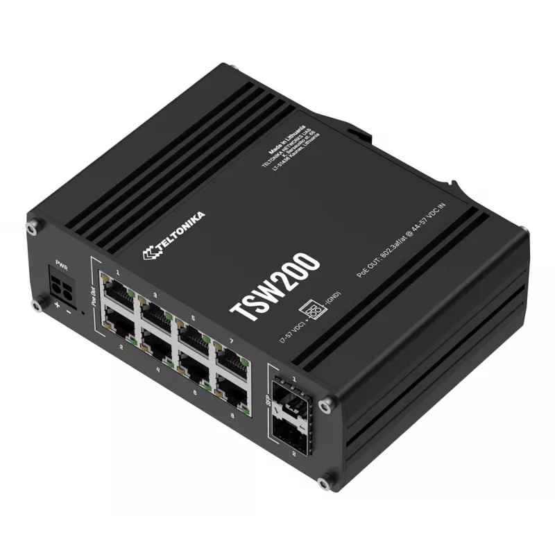 TELTONIKA TSW200 switch Ethernet Gigabit industriale unmanaged PoE+