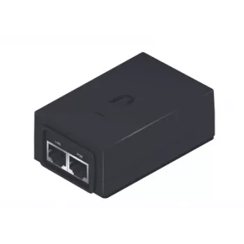 Adattatore PoE UBIQUITI POE-24-24W — PoE 24 V, 2 × porte RJ-45 Fast-Ethernet, 88×57×33 mm