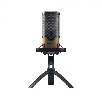 CHERRY UM 9.0 PRO RGB nero, microfono da tavolo color rame