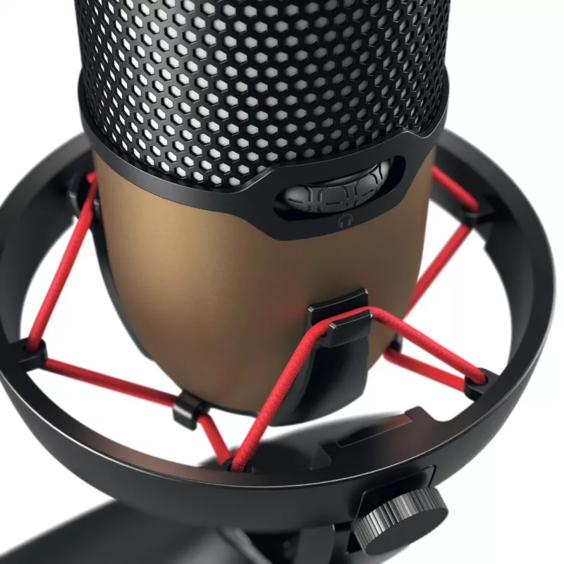 CHERRY UM 9.0 PRO RGB nero, microfono da tavolo color rame