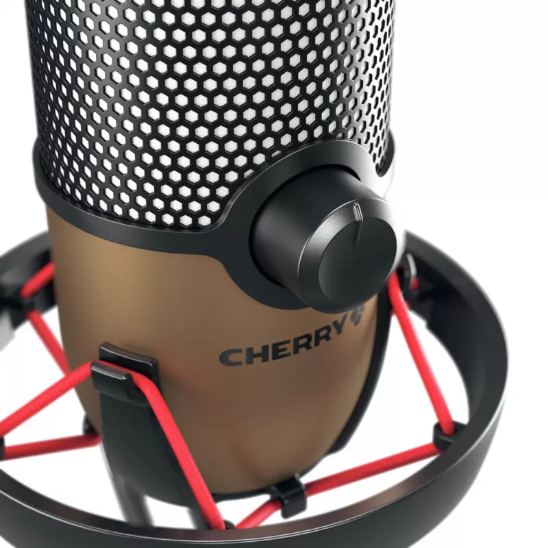 CHERRY UM 9.0 PRO RGB nero, microfono da tavolo color rame