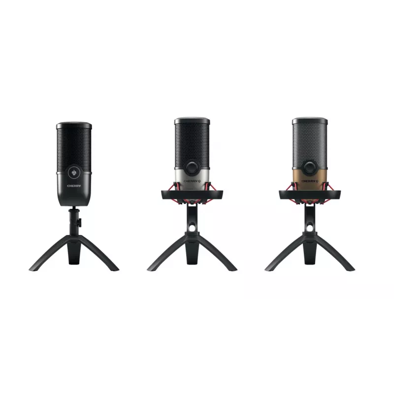 CHERRY UM 9.0 PRO RGB nero, microfono da tavolo color rame