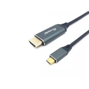 Equip cavo USB-C a HDMI, M/M, 2,0m, 4K/60Hz, 2 m, USB Type-C, HDMI Type-A (standard), connettore maschio, connettore maschio, dritto