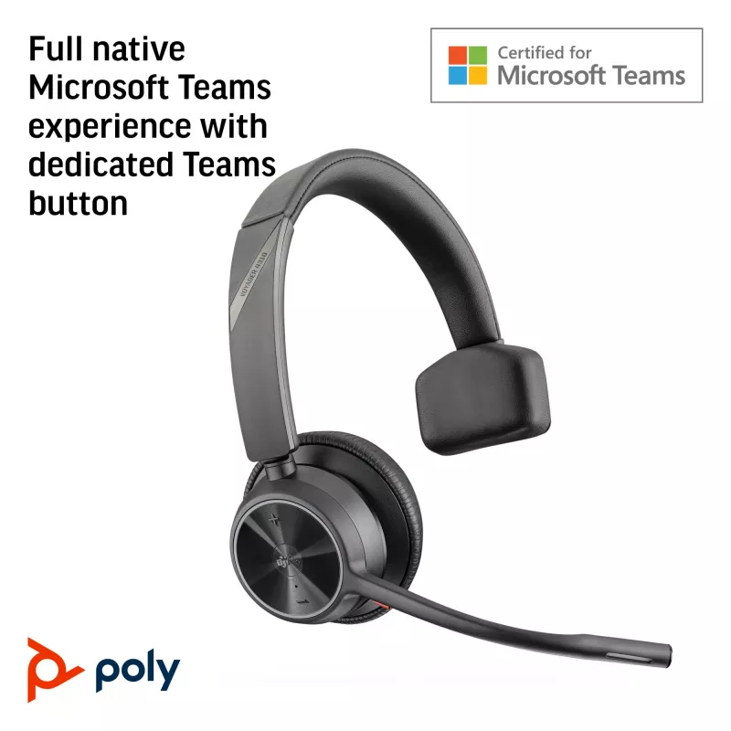 HP Poly Voyager 4310 cuffia USB-A certificata Microsoft Teams + dongle BT700-D