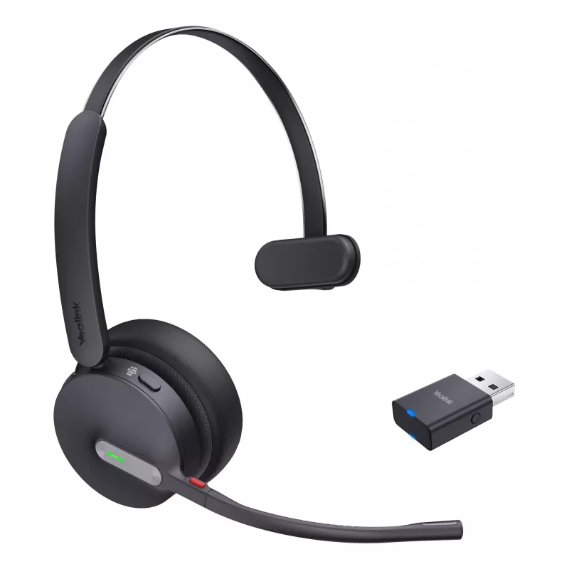 Yealink WH64 Hybrid Mono Teams cuffia wireless per ufficio/call center Micro-USB Bluetooth nero