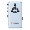 Verbatim Charge 'n' Travel 70W 2C adattatore universale da viaggio con cavo retrattile blu