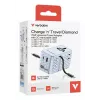 Verbatim Charge 'n' Travel 70W 2C adattatore universale da viaggio con cavo retrattile blu