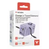 Verbatim Charge 'n' Travel 70W 2C adattatore universale da viaggio con cavo retrattile viola