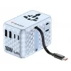 Verbatim Charge 'n' Travel 100W adattatore universale da viaggio con cavo retrattile blu