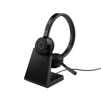 Jabra Evolve 65 TE - Link390a UC Stereo (con base di ricarica), con filo e senza fili, 20 - 20000 Hz, ufficio/call center, 106,3 g, cuffie, nero