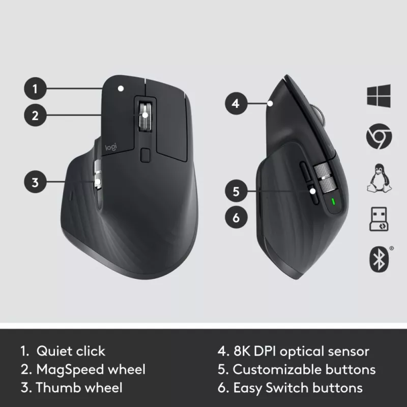 LOGITECH MX Keys Combo For Business Gen 2 - grafite - Qwertz - tedesco
