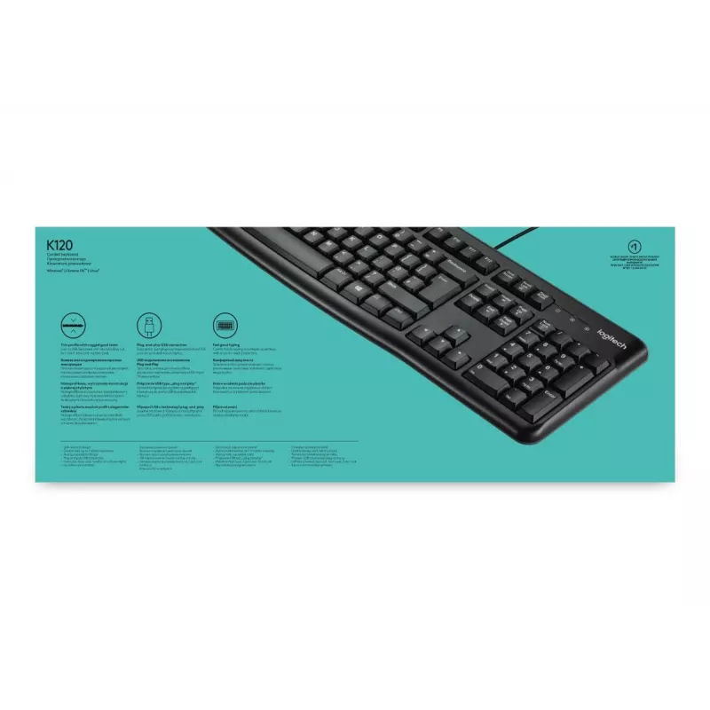 LOGITECH K120 tastiera - USB con filo - Qwerty US/International
