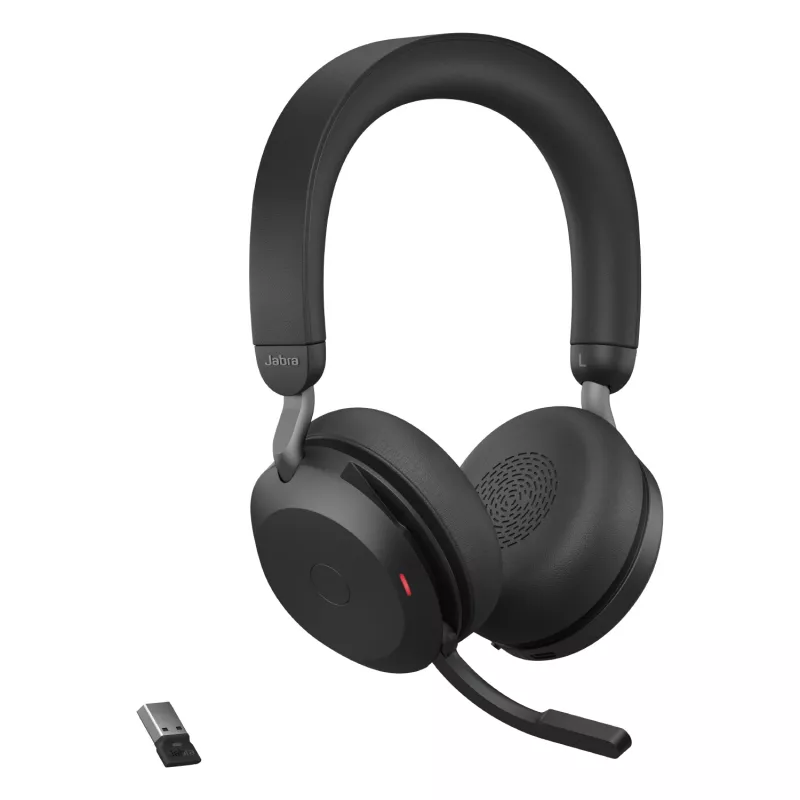 Cuffie Jabra Evolve2 75 USB-A UC con base da tavolo nero