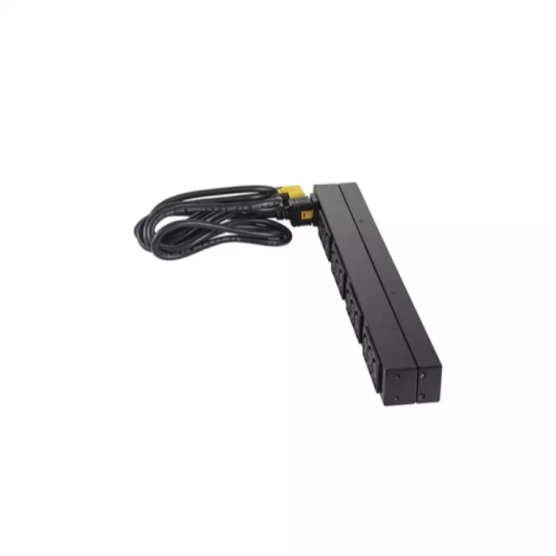 APC AP9565 Basic PDU per rack, 1U, monofase, 16 A, 208/230 V, 3680 W, 12 prese C13, ingresso C20, cavo da 2,5 m, nero