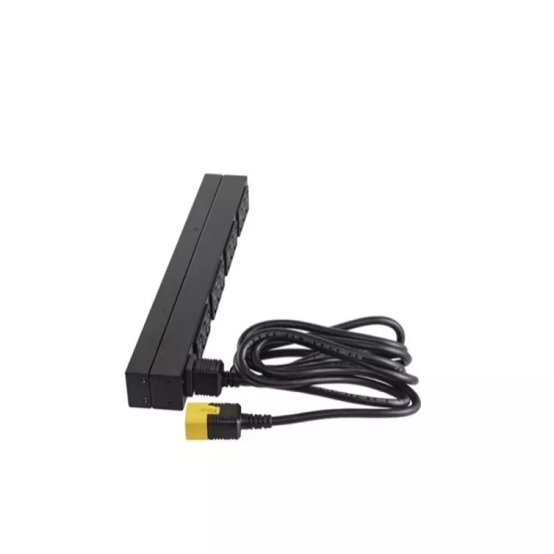 APC AP9565 Basic PDU per rack, 1U, monofase, 16 A, 208/230 V, 3680 W, 12 prese C13, ingresso C20, cavo da 2,5 m, nero