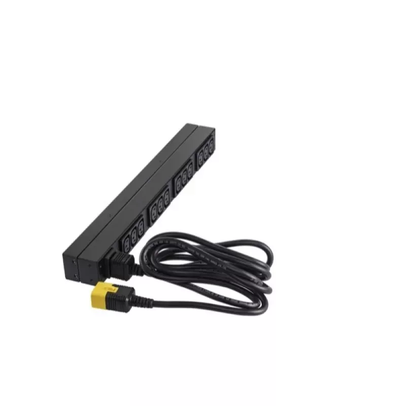 APC AP9565 Basic PDU per rack, 1U, monofase, 16 A, 208/230 V, 3680 W, 12 prese C13, ingresso C20, cavo da 2,5 m, nero