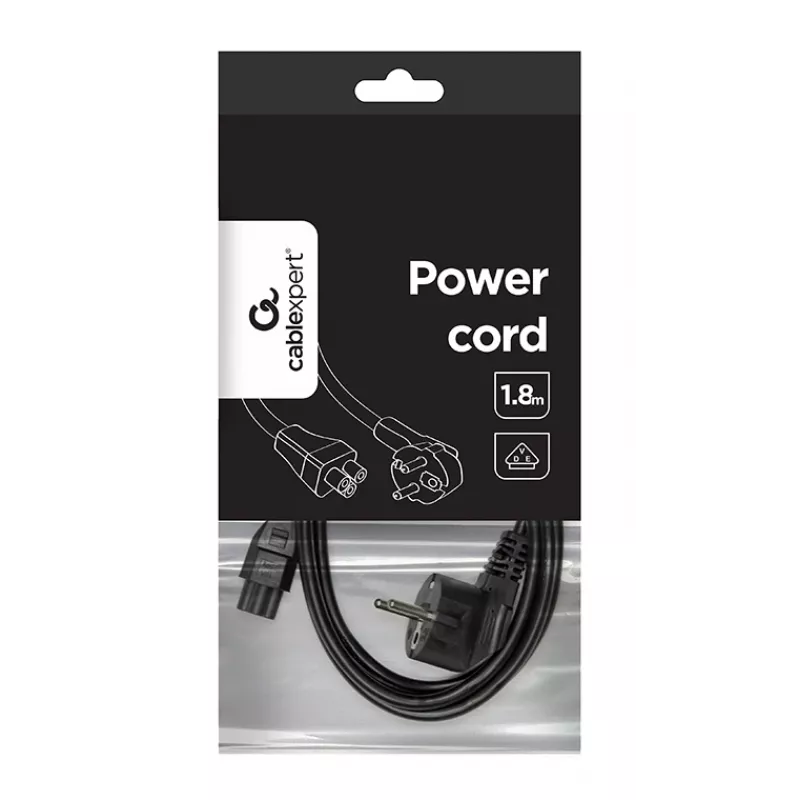 Gembird PC-186-ML12 cavo di alimentazione, da CEE 7/7 a C5, 1,8 m, VDE, nero