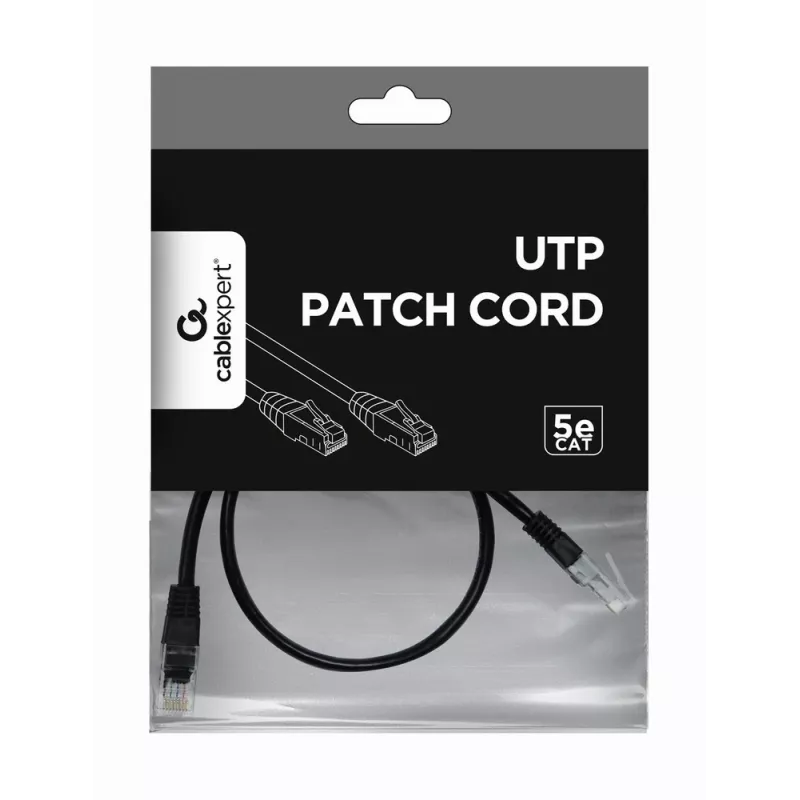 Cavo di rete Gembird PP12-0.5M/BK RJ45 Cat5e 0,5m nero